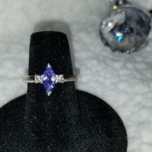 LeVian Tanzanite & Diamond White Gold Women's Ring.